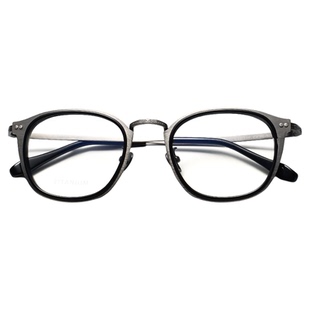 复古超轻方圆纯钛眼镜框男款板材文艺近视大脸日系哑光全框防蓝光