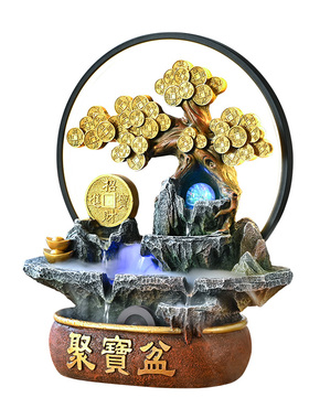 风水轮流水摆件循环水招财礼物