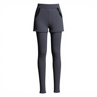 假两件羊羔绒打底裤女外穿2025秋冬季新款提臀高腰加绒加厚保暖