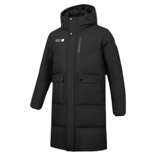 乔丹羽绒服男款2025年冬季户外保暖连帽过膝中长款百搭运动外套男