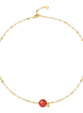 TWINS LULU时尚百搭圆形红色项链TSJ10504