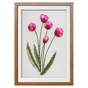 丝带绣2025新款刺绣diy手工材料包立体绣客厅自绣挂画儿童简单