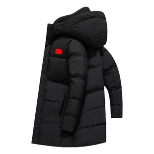 李宁羽绒服男款2025冬季鸭绒中长款外套运动国面包服保暖棉服旗