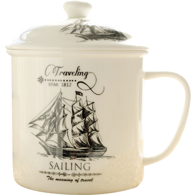 骨瓷复古大号茶缸办公室水杯