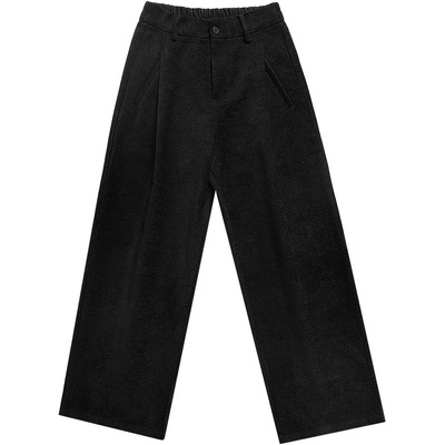 日系复古雪尼尔直筒休闲西裤冬季