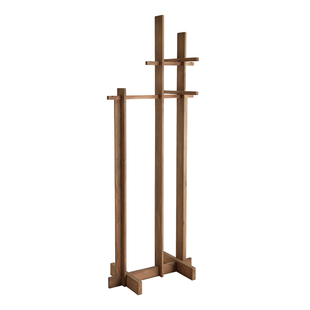 润家家居复古实木衣帽架侘寂风民宿挂衣架衣帽间多功能落地衣架