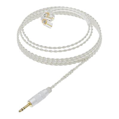 D1耳机线 3米长线镀银升级线3.5mm插头监听2pin双针插拔0.75mm