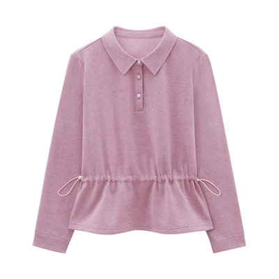 翻领磨毛绒厚款长袖衬衫女