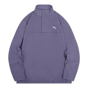 安踏儿童紫色卫衣女童2026年春季新款洋气女孩百搭上衣立领套头衫