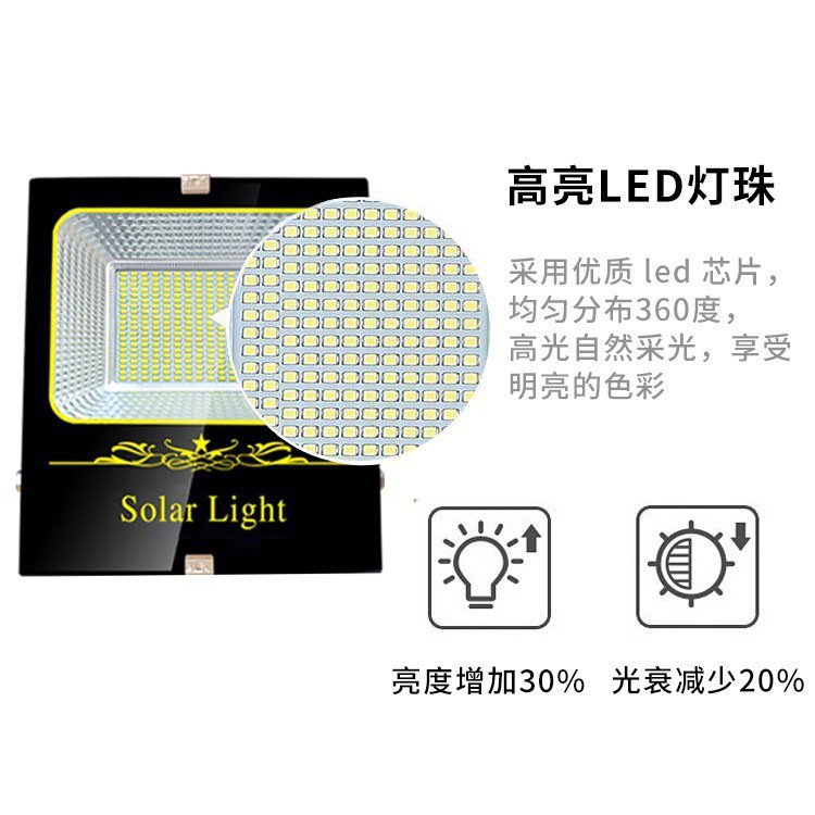 中山太阳能灯投光灯新农村家用照明防水超亮太阳能路灯户外庭院灯