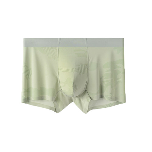 男士莫代尔平角裤2025新款迷彩暗纹冰丝印花男士内裤无痕透气夏薄