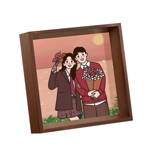 实木小相框正方形定制情侣桌面办公室照片冲印做纪念摆台书桌摆件