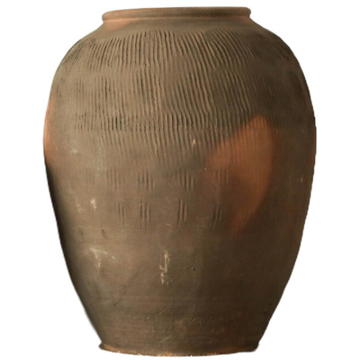 大圆肚黄色陶罐复古做旧