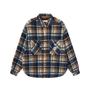 JOYRICH美式复古格纹刺绣加厚棉服休闲夹克外套春秋季男女同款