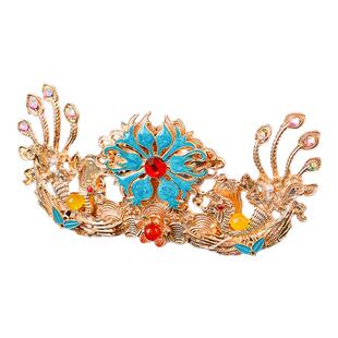 汉服配饰发冠烧蓝庄重大气明制婚服搭配凤冠霞帔古风发饰新娘头饰