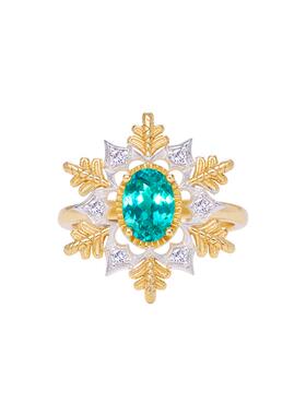 《凛冬之境》复古设计高级感轻奢小众帕拉伊巴银镀金戒指环女秋冬