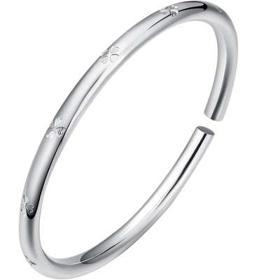 【幸运四叶草】9999纯银手镯女