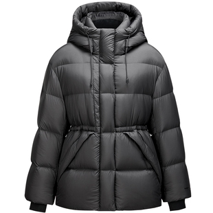 太平鸟女装 收腰短款连帽羽绒服冬15D柔软泡芙90%鸭绒面包服外套