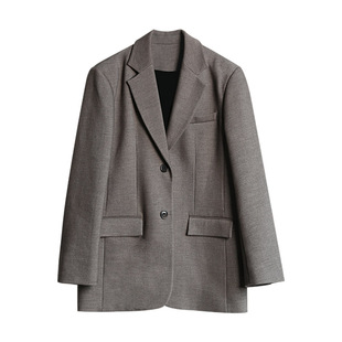 洛边【无名】设计师原创秋冬新款百搭羊毛西装服外套上衣小众女