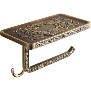 法式复古手纸架带手机架仿古加厚纸巾架厕纸架浴室卫生间挂件置物