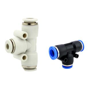 气动气管接头塑料快插快速接头T型三通PE-4/6/8/10/12/14/16mm白