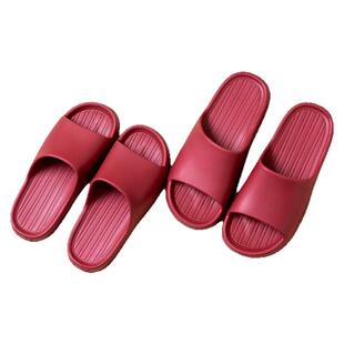 红色凉拖鞋结婚一对EVA厚底防滑婚礼陪嫁浴室洗澡本命年酒红拖鞋