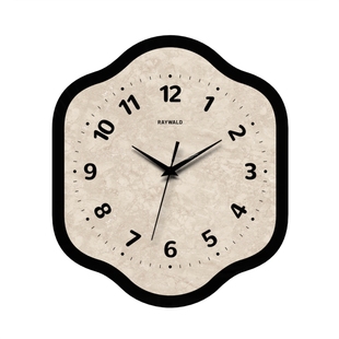 现代简约客厅挂钟轻奢奶油风时钟挂墙餐厅家用静音钟表卧室石英钟