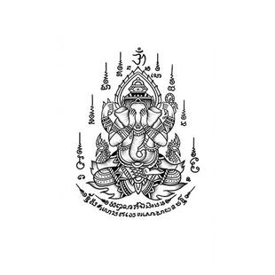 XMXP草本纹身贴后背泰国刺福五经梵文藏文防水逼真持久高级感花臂