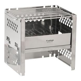 钛工匠户外不锈铁柴火炉露营便携碳烤炉野炊烤肉炉小型柴火烧烤炉