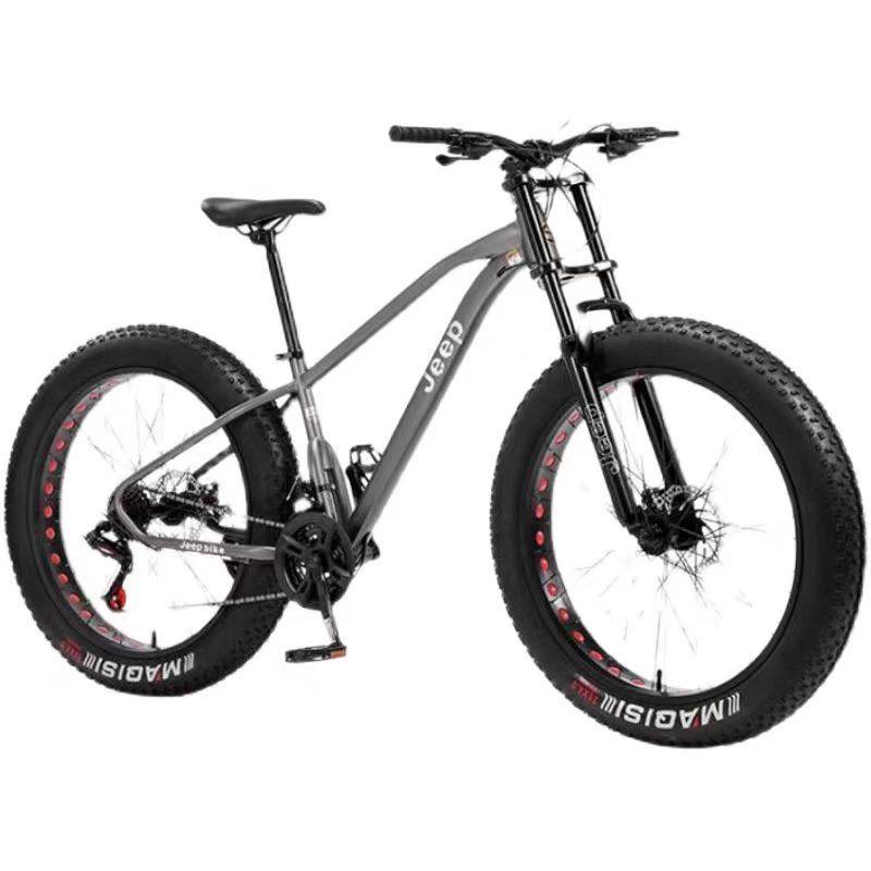 Jeep吉普沙滩车雪地鲨鱼4.0超宽大轮胎防滑山地自行车越野车26寸