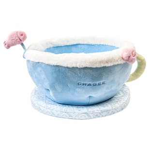 霸王茶姬猫窝限定周边毛绒茶杯萌宠窝zeze联名猫窝四季通用猫别墅