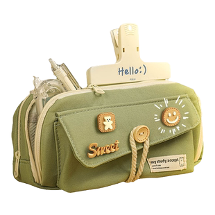 笔袋女孩版2025年新款初中生大容量铅笔盒小学生高中女生高颜值简约日系风文具盒女款铅笔袋设计感小众文具袋