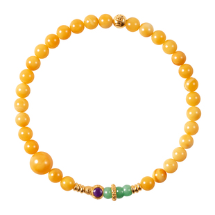 LEFTGO左戈天然南红 青金 蜜蜡 珍珠手串女S925银5mm圆珠手链多色