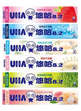 悠哈特浓牛奶糖抹茶草莓味6盒装