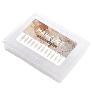 网红超薄无痕刻度甲片带辅助线磨砂细狗长梯半贴免刻磨美甲店专用