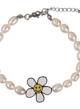 女珍珠ins风原创设计小花手链