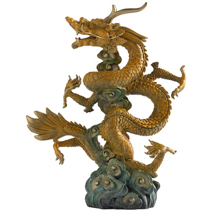 铜生肖五爪金龙青龙摆件家居客厅玄关办公室装饰品高档礼物送领导