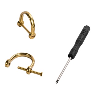 T29黄铜马蹄扣可拆卸汽车钥匙扣圈链配件黄铜马镫扣挂件防掉创意