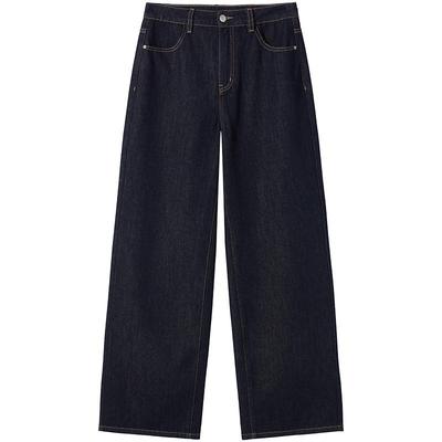 热风2026年女士宽松直筒牛仔裤