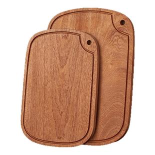 乌檀木实木整木菜板厨房家用圆切菜板水果砧板带孔可悬挂案板