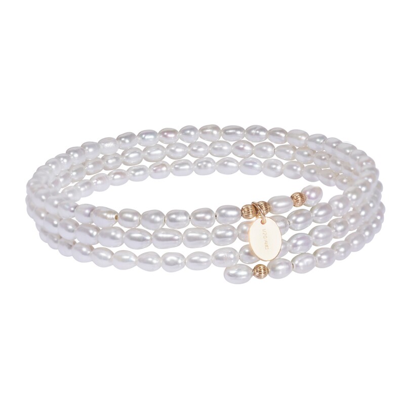 赛赛莉安天然淡水小珍珠14K包金多层手镯奢气质高级感小众设计