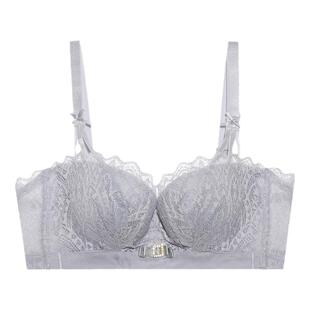夏娃之秀软钢圈文胸女白色蕾丝小胸聚拢显大乳胶收副乳胸罩内衣