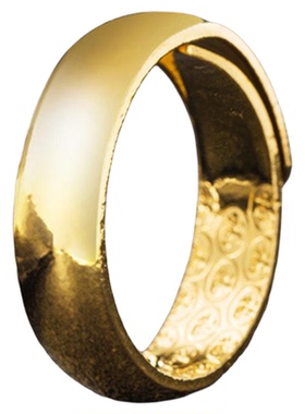 泥鳅背仿黄金光面情侣戒指开口男女铜合金越南沙金指环首饰品