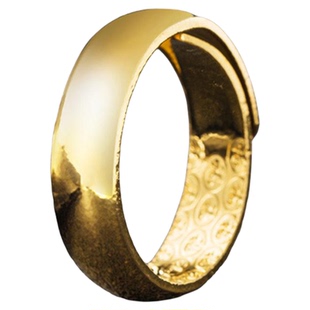 泥鳅背仿黄金光面情侣戒指开口男女铜合金越南沙金指环首饰品