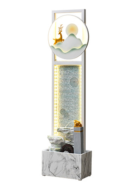 现代轻奢风生水起循环流水摆件