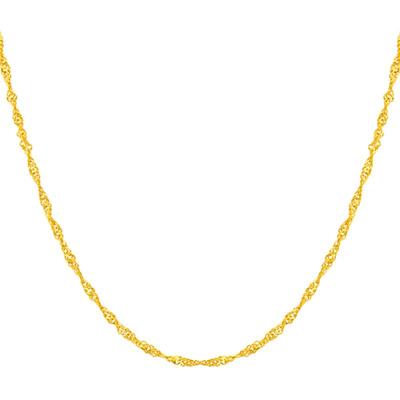 潮宏基水波纹黄金项链