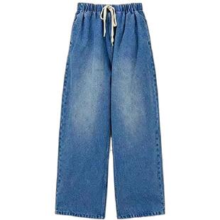 初原家女士纯棉柔软阔腿牛仔裤百搭必入款日系宽松freaks store