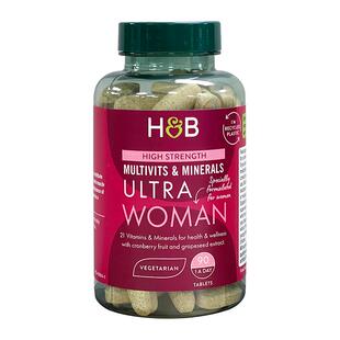 英国HB荷柏瑞女士成人复合维生素B族多种维生素c90片*2