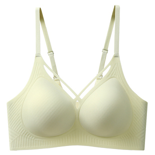 美背内衣2025新款爆款运动无痕薄款胸前交叉带防滑肩溜肩文胸罩女