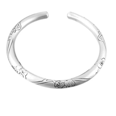 纯银手镯圆条手镯金箍棒手环